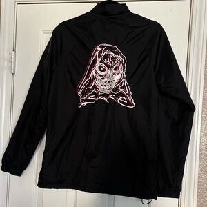Men's Black Graphic Windbreaker Jacket